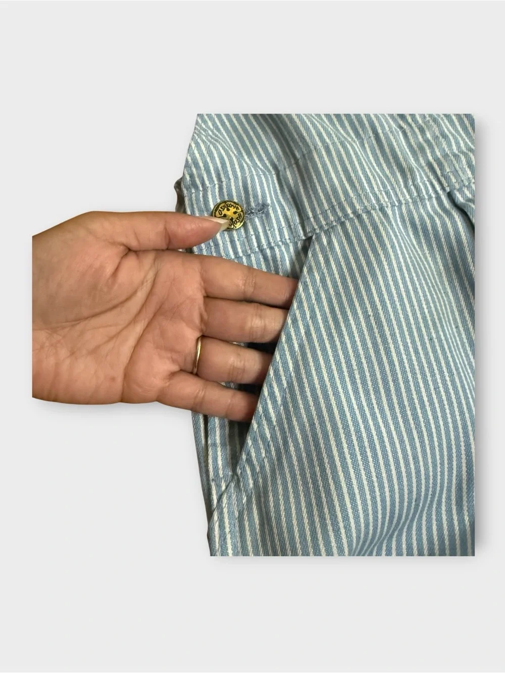 OshKosh B’gosh Light Blue Denim Pinstripe Overalls